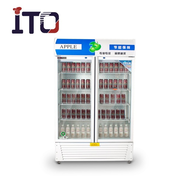 High Quality Horizontal 2 Door Beverage Bottle Wine Cooler