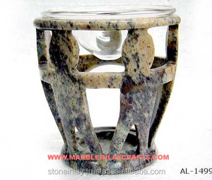 Black Soapstone Aroma <b>Oil</b> <b>Burner</b> Lamps - Product Image 1