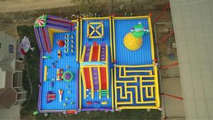 Siêu Delux bơm hơi khổng lồ vui vẻ công viên giải trí kết hợp lâu đài bouncy Trampoline cho thuê, khu vui chơi bơm hơi, niềm vui bơm hơi - Product Image 6