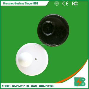 Boshine alibaba al por menor eas duro etiquetas rfid rf <span class=keywords><strong>eliminar</strong></span> magnético redondo blanco negro ropa de etiqueta de seguridad - Product Image 1