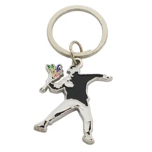 Custom Metal Hard Enamel Cute Smart Cartoon Character Keychain