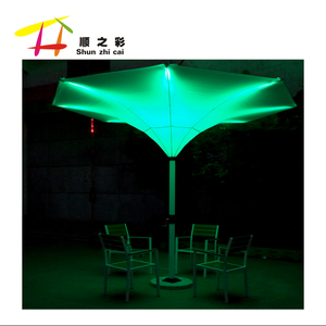 Promoción al por mayor muebles comerciales únicos paraguas de tulipán con luz LED paraguas de control remoto de aluminio resistente grande - Product Image 3