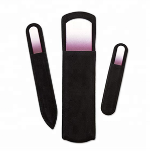 Verre trempé en douceur 3pcs grandes limes de vernis à <span class=keywords><strong>ongles</strong></span> de taille moyenne et petite dans une pochette en velours - Product Image 1