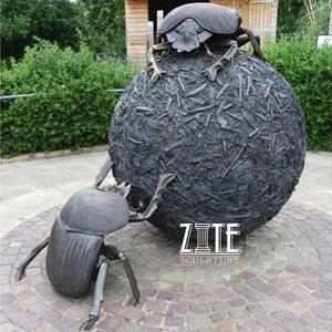 Jardin grand insecte en métal sculpture <span class=keywords><strong>bronze</strong></span> bouse <span class=keywords><strong>scarabée</strong></span> statue - Product Image 3