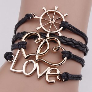 H-014 amor corazón pulsera marinero compás <span class=keywords><strong>cuerda</strong></span> náutica - Product Image 5