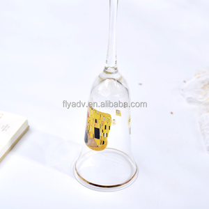 The Wholesale Decorative Decal Gold Rim <strong>Champagne</strong> <strong>Flutes</strong> With Long <strong>Stem</strong> <strong>Champagne</strong> Glass for Valentine's Day - Product Image 5