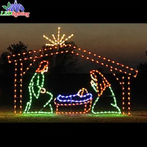 220 CM Breed LED Geboorte 2d Motief kerstverlichting led kerststal