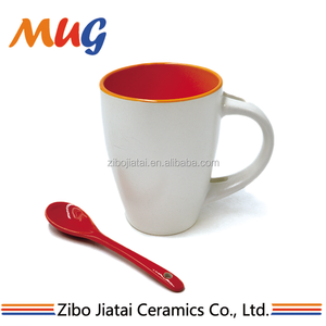 Khuyến Mãi Barrel Shape Trắng Spoon Mugs Cho Thăng Hoa In Ấn Với Hai Giai Điệu Màu Sắc Gốm <span class=keywords><strong>Mug</strong></span> - Product Image 4