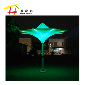 Promoción al por mayor muebles comerciales únicos paraguas de tulipán con luz LED paraguas de control remoto de aluminio resistente grande - Product Image 6