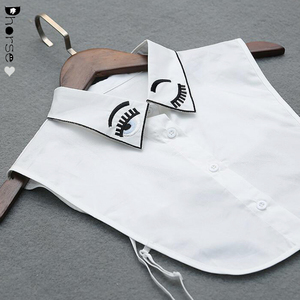 Nuevo estilo algodón/gasa encaje <span class=keywords><strong>falso</strong></span> <span class=keywords><strong>desmontable</strong></span> blusa <span class=keywords><strong>cuello</strong></span> diseño para vestido de mujer - Product Image 3
