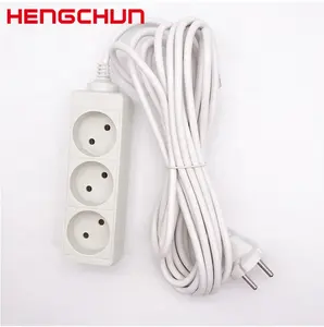 factory price eu type 3 gang extension cables socket