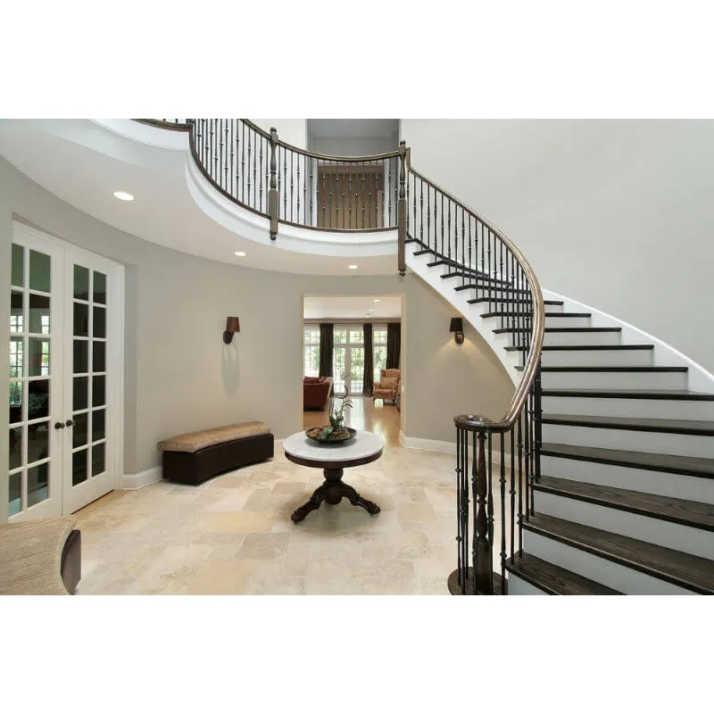 Indoor Curved Stringer Stair Design/Wood Curved Staircase Cost