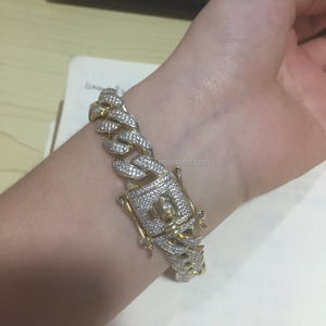 Hip Hop Bijoux En Laiton cz Paver de Nouveaux <span class=keywords><strong>Bracelets</strong></span> En <span class=keywords><strong>Or</strong></span> <span class=keywords><strong>Blanc</strong></span> Modèles pour Hommes Conçoit Des Images - Product Image 4