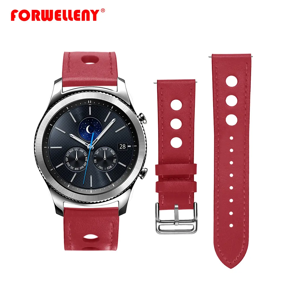 Costom Samsung Gear S3 Galaxy 46mm 22mm bracelet de montre en cuir de remplacement Frontier/classique haute qualité édition limitée