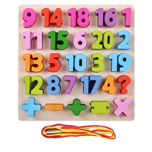Multifunzione educativi colorato lettera numero di threading giocattolo di legno alfabeto puzzle per i più piccoli - Product Image 4