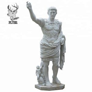 Life Size White Marble Statue Roman Augustus of Prima Porta Sculpture