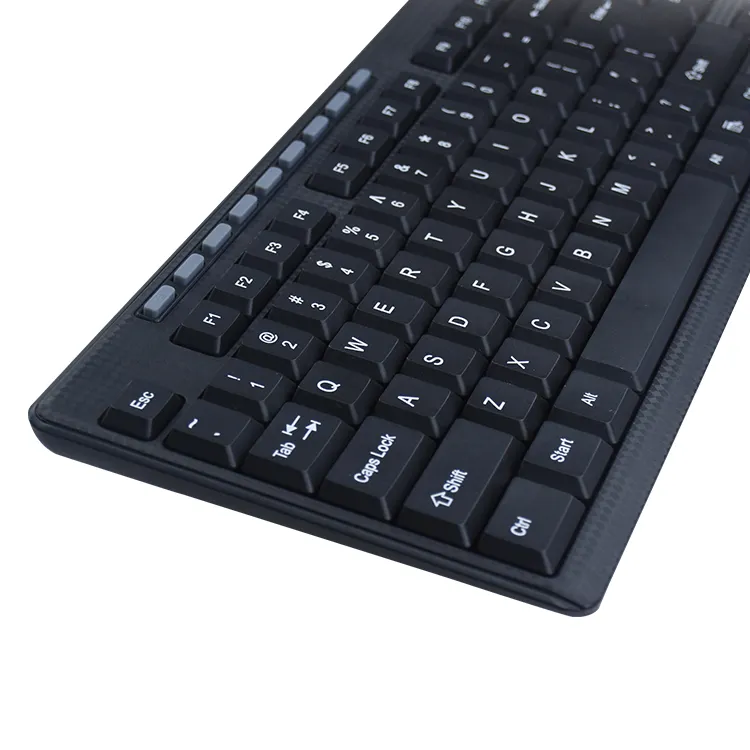 Cheap price best quality 104 key wired usb standard office black keyboard with 9 hotkeys