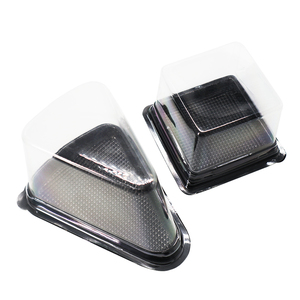 Bán Buôn Nhựa Nhỏ Nhỏ Cuộn Cupcake Duy Nhất Cắt Lát Bánh Rõ Ràng Container Tam Giác Bánh Lát Bao Bì Khay Container - Product Image 1
