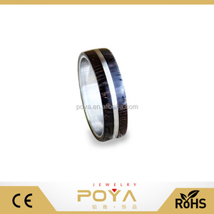 POYA Joyería 2017 Mens Últimos Diseños Anillo de Dedo de 8mm Negro <span class=keywords><strong>Tuerca</strong></span> De Carburo De Tungsteno Del Embutido de <span class=keywords><strong>Madera</strong></span> Personalizados Logo Anillo De Tungsteno venta al por mayor - Product Image 1