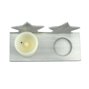 Elemento decorativo con <span class=keywords><strong>stampa</strong></span> <span class=keywords><strong>personalizzata</strong></span> portacandele in <span class=keywords><strong>legno</strong></span> Color argento - Product Image 6