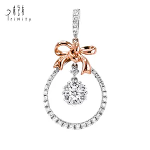 Simples e Moderno Puro 18k Ouro Rosa Cluster Big Diamante Pingente de Design de Jóias Para As Meninas Natureza Pingente de Diamante