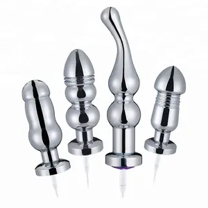 Vibrator Remote Control Seks 7 Frekuensi Uniseks, Vibrator Penyumbat Bokong Seks 7 Frekuensi Anal Logam untuk Pria dan Wanita