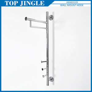 Long cintre en tissu rotatif mural utilitaire avec 3 crochets - Product Image 1