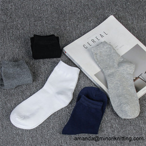 Minori Custom 100% Cotone Tinta Unita Bianco Calze Da Uomo Vestito Calza di Cotone Organico Senza Spandex - Product Image 3
