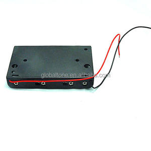 6 x Tamaño AA (UM-3 * 6) Caja Caja Del Sostenedor Negro Plástico Batería 9 V Con Alambre plomo - Product Image 3