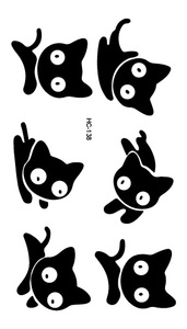 20 <span class=keywords><strong>diseños</strong></span> <span class=keywords><strong>de</strong></span> tatuaje <span class=keywords><strong>de</strong></span> gato lindo <span class=keywords><strong>de</strong></span> Color negro diferentes transferencia al agua foto <span class=keywords><strong>de</strong></span> <span class=keywords><strong>tatuajes</strong></span> corporales pegatina falsa impermeable - Product Image 5