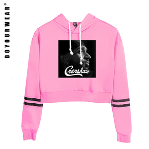 Sudaderas con capucha cortas para mujer con logotipo de impresión personalizado de estilo corto erógeno para mujer - Product Image 6