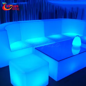 Outdoor modern illuminated furniture Waterproof 16 colors rechargeable RGB lighting lounge led light sofa for night club