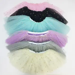 2017 nouveau style et mode bébé filles ballet tutu <span class=keywords><strong>mini</strong></span> <span class=keywords><strong>jupe</strong></span> avec or perle décoration - Product Image 1