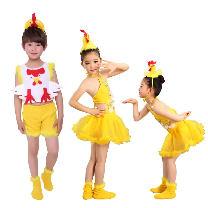 Children's day performance yellow kids chicken mascot costume