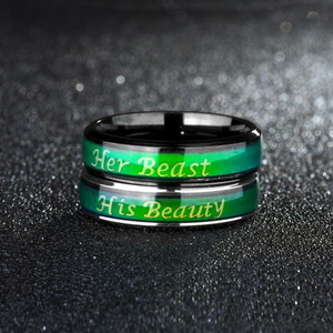 Coppie <span class=keywords><strong>di</strong></span> modo Lei <span class=keywords><strong>Re</strong></span> La Sua Regina Temperatura Cambiare Colore Mood Band Ring - Product Image 4