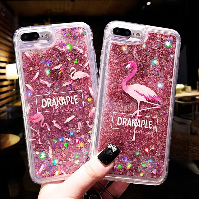 Custom Interior Painting Glitter Liquid Quicksand TPU PC Phone Case For iPhone 7 8 ,For iPhone 7plus 8plus