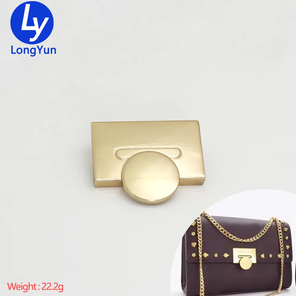 Commercio all'ingrosso squisito metallo in lega di zinco serratura decorativo con bottone magnetico borsa borse serrature hardware di montaggio