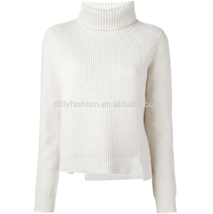 Maglione pesante invernale a coste da <span class=keywords><strong>donna</strong></span> <span class=keywords><strong>di</strong></span> Design Top Brand con collo alto - Product Image 1