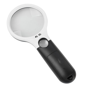 Lớn Ống Kính Quang Học Acrylic Magnifier 3LED Ánh Sáng 3X/45X Cầm Tay Magnifying Glass Chất Lượng ABS Cơ Thể Bản Đồ Reading Loupe BM-MG4117 - Product Image 2