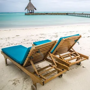 木沙滩椅 Sunbed 户外休息室家具