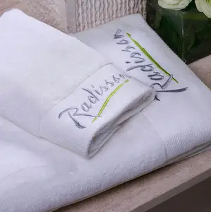 Serviettes de bain 100% coton, pour hôtel de luxe, Collection en lin, avec Logo