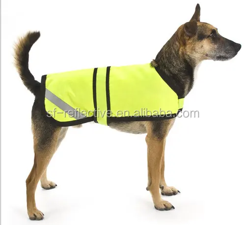 เสื้อกั๊กสะท้อนแสงสะท้อนแสงสีเขียวน่ารักและมีเสน่ห์ปักตาข่ายเบาะสัตว์เลี้ยง Hi Vis ความปลอดภัยบริการสายรัดฝึกอบรมสุนัข