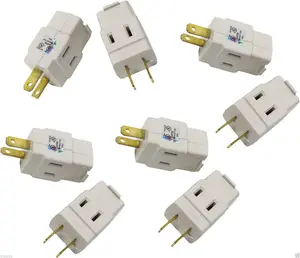 NEW TRIPLE OUTLET WALL TAP POWER ADAPTER IVORY COLOR 2 PRONG 3 WAY TAP