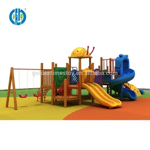 Sale Wooden Style Tube Kids Plastic Slide Playground