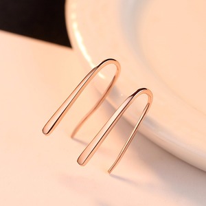 CZCITY New Lady Luxury Simple Design Fascinating Women Romantic Rose Gold Color 925 <strong>Silver</strong> <strong>Drop</strong> <strong>Earring</strong> - Product Image 5