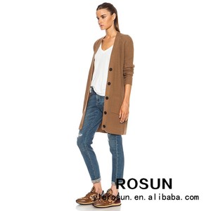 Rosun de gran tamaño <span class=keywords><strong>cardigan</strong></span> en color caqui con botones v-cuello de la <span class=keywords><strong>mujer</strong></span> suéter de la <span class=keywords><strong>rebeca</strong></span> - Product Image 3