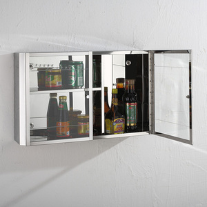 Rectangular Stainless Steel Two Door <strong>Kitchen</strong> Bathroom <strong>Storage</strong> Cabinet <strong>Cupboard</strong> - Product Image 4