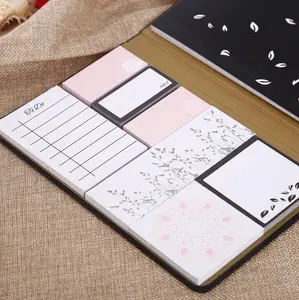 Wholesale office use stationery notebook and memo sticky notes pad with hardcover elastic band closing