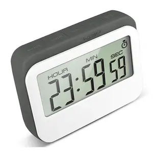 J&R Digital LCD Thin Mini Travel Alarm Clock Korean with Timer Very Small Slim Cheap 2.8" Electronic Blind People Electronics 3"