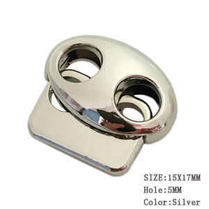 उच्च गुणवत्ता वाले चांदी ब्रांड लोगो कस्टम धातु वसंत ड्रॉस्ट्रिंग <span class=keywords><strong>2</strong></span> होल कॉर्ड अंत कपड़े के लिए बंद - Product Image 2